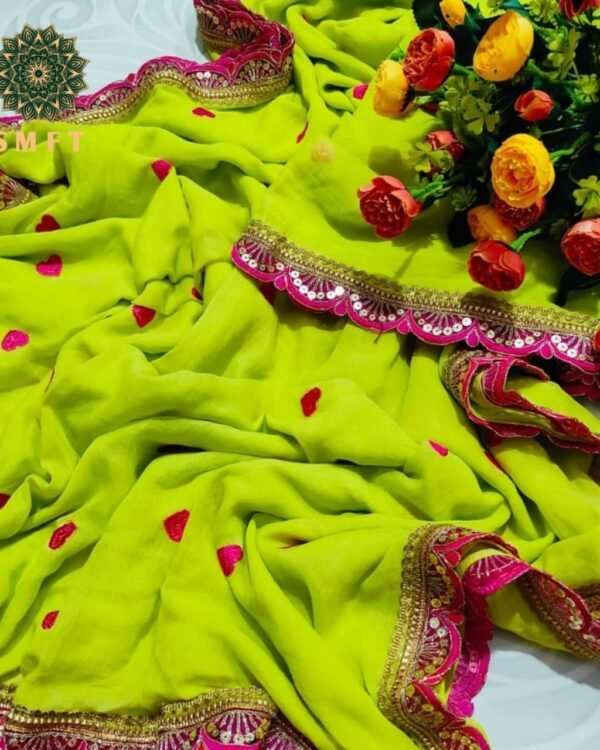Bitter Lemon Soft Handloom Cotton Silk Saree