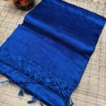 Blue Soft Cotton Silk Sari With Blouse Piece
