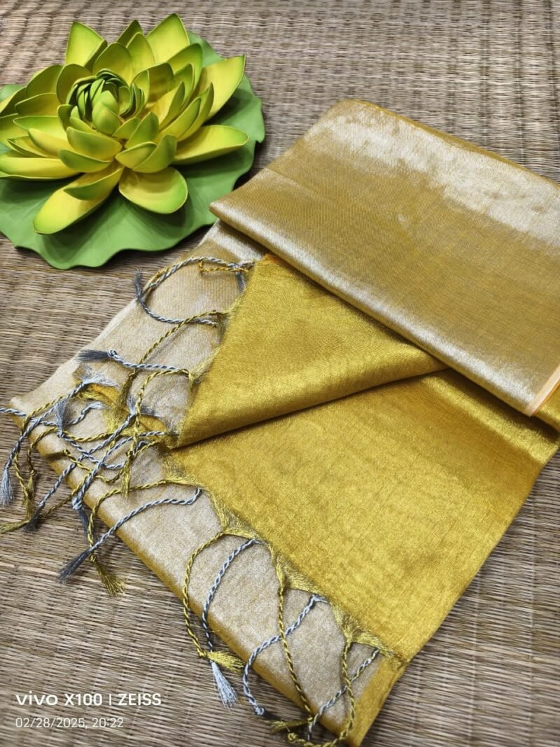 Brass Soft Cotton Silk Sari With Blouse Piece