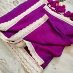 Dark Pink Molcotton Sari With Blouse Piece