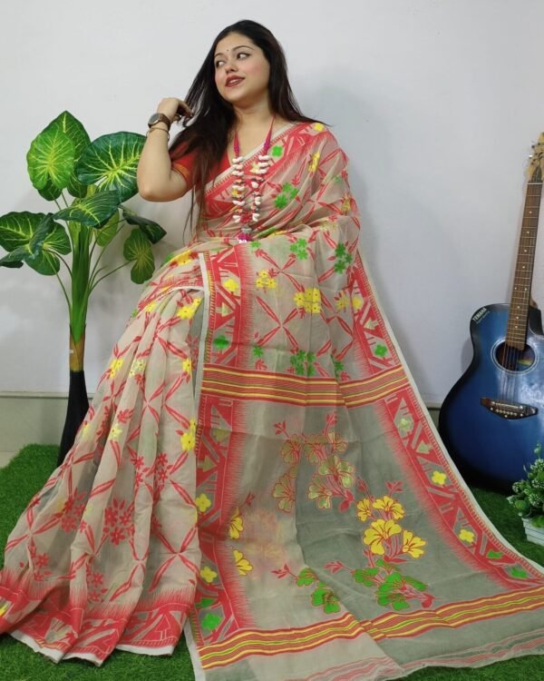 Eagle Lota Cross Jamdani Sari