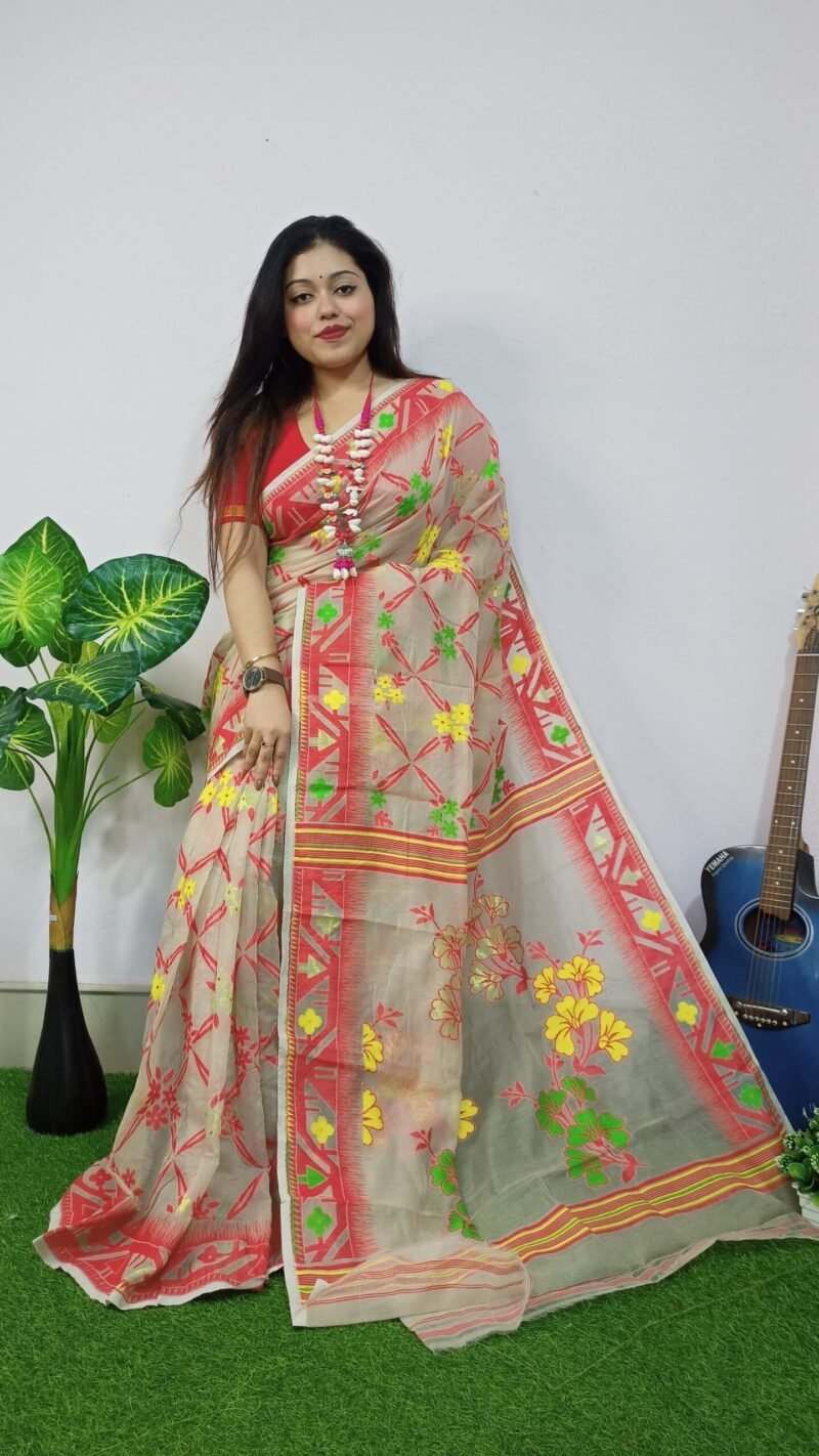 Eagle Lota Cross Jamdani Sari - Image 2