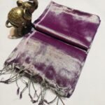 Grape Purple Soft Cotton Silk Sari With Blouse Piece