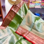 Green Leaf Soft Handloom Cotton Silk Saree