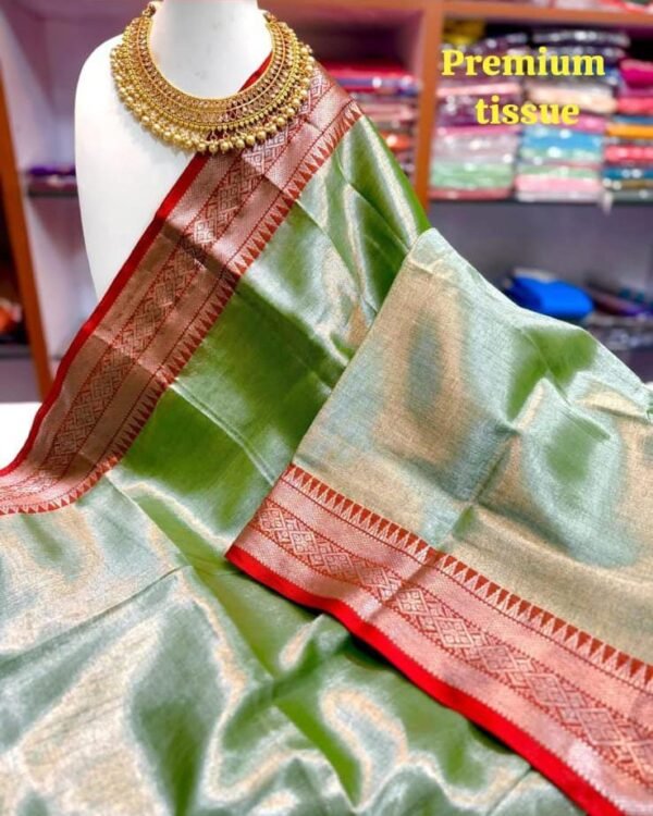 Green Leaf Soft Handloom Cotton Silk Saree