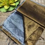 Gull Grey Soft Cotton Silk Sari With Blouse Piece