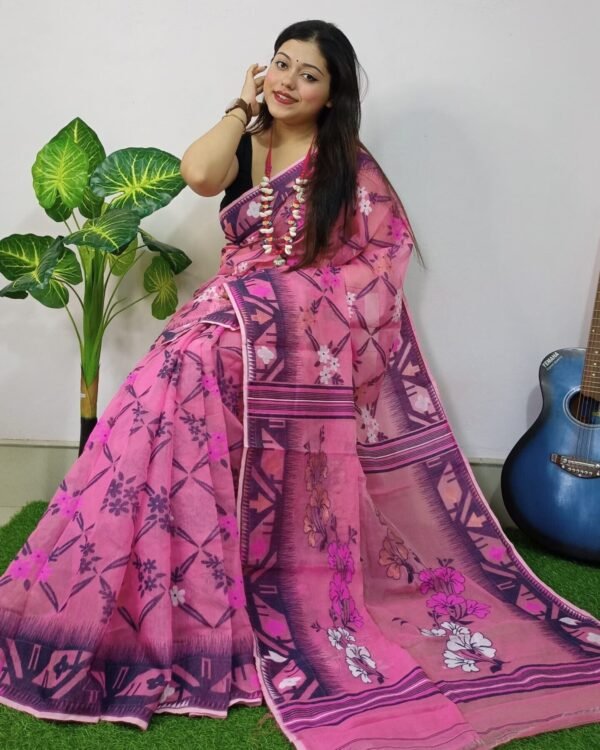 Hopbush Lota Cross Jamdani Sari