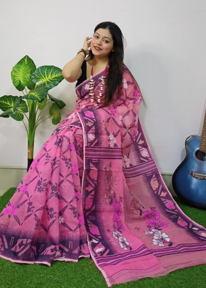 Hopbush Lota Cross Jamdani Sari