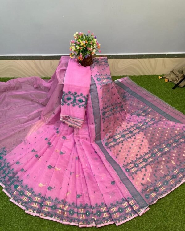 Nilanjona Soft Lavender Jamdani Saree