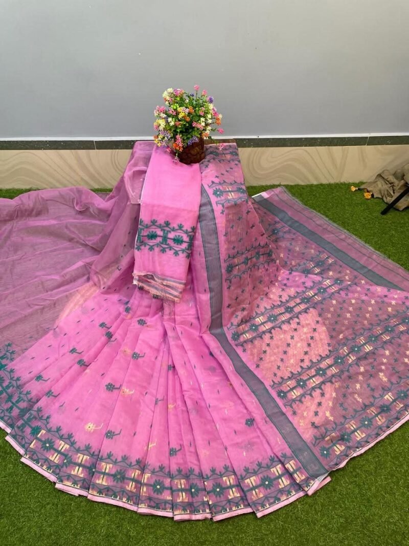 Nilanjona Soft Lavender Jamdani Saree