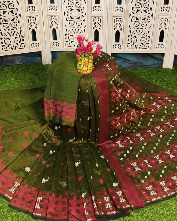 Nilanjona Soft Pasta Jamdani Saree