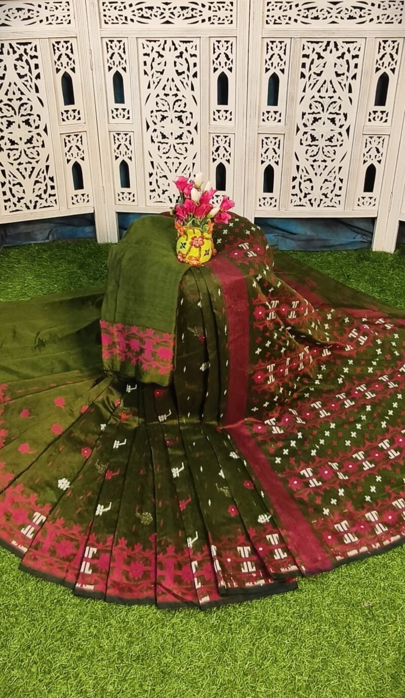 Nilanjona Soft Pasta Jamdani Saree