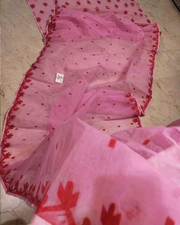 Nayan Tara Soft Dull Pink Jamdani Saree