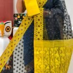 Ikkat Soft Black Dhakai Jamdani Saree