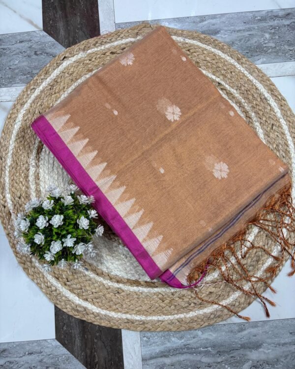 Jasmine Brownish Soft Tissu Cotton Silk Saree