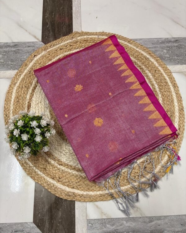 Jasmine Dark Mauve Soft Tissu Cotton Silk Saree
