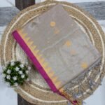 Jasmine Silver Chalice Soft Tissu Cotton Silk Saree