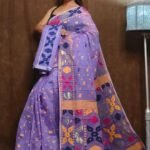 Lavender Purple Soft Dhakai Jamdani Sari