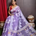 Light Purple Soft Dhakai Jamdani Saree