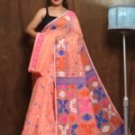 Light Salmon Soft Dhakai Jamdani Sari