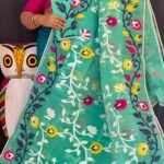 Lota Soft Greeny Blue Jamdani Saree