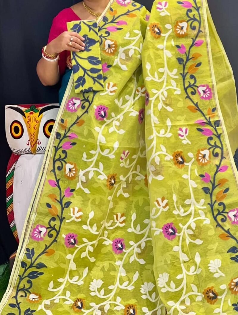 Lota Soft Old Gold Jamdani Saree