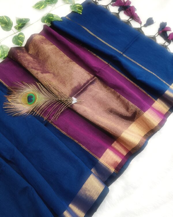 Maheshwari Soft Blue Jay Cotton Silk Saree