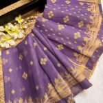 Muted Purple Soft Dhakai Jamdani Saree