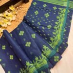 Navy Blue Soft Dhakai Jamdani Saree