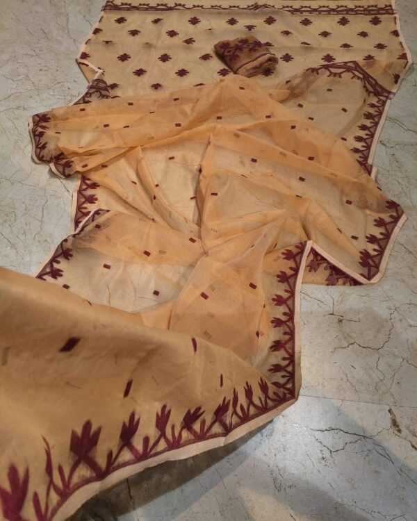 Nayan Tara Soft Coffee Jamdani Saree