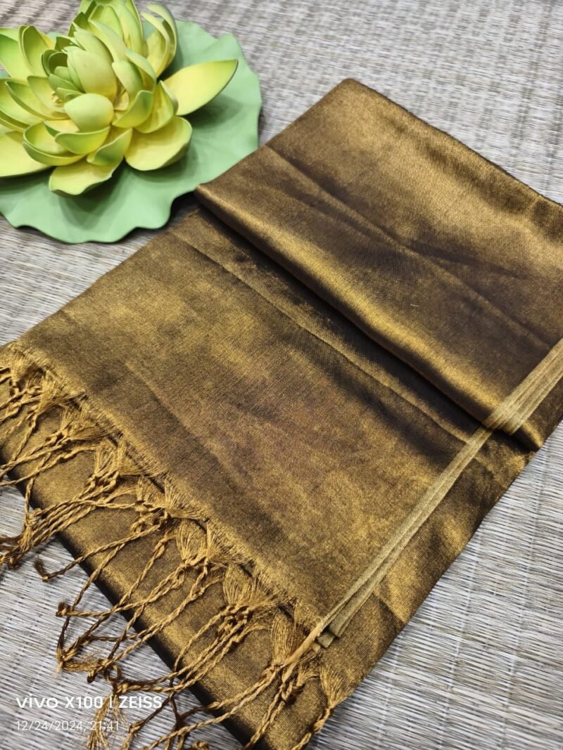 Old Copper Soft Cotton Silk Sari With Blouse Piece