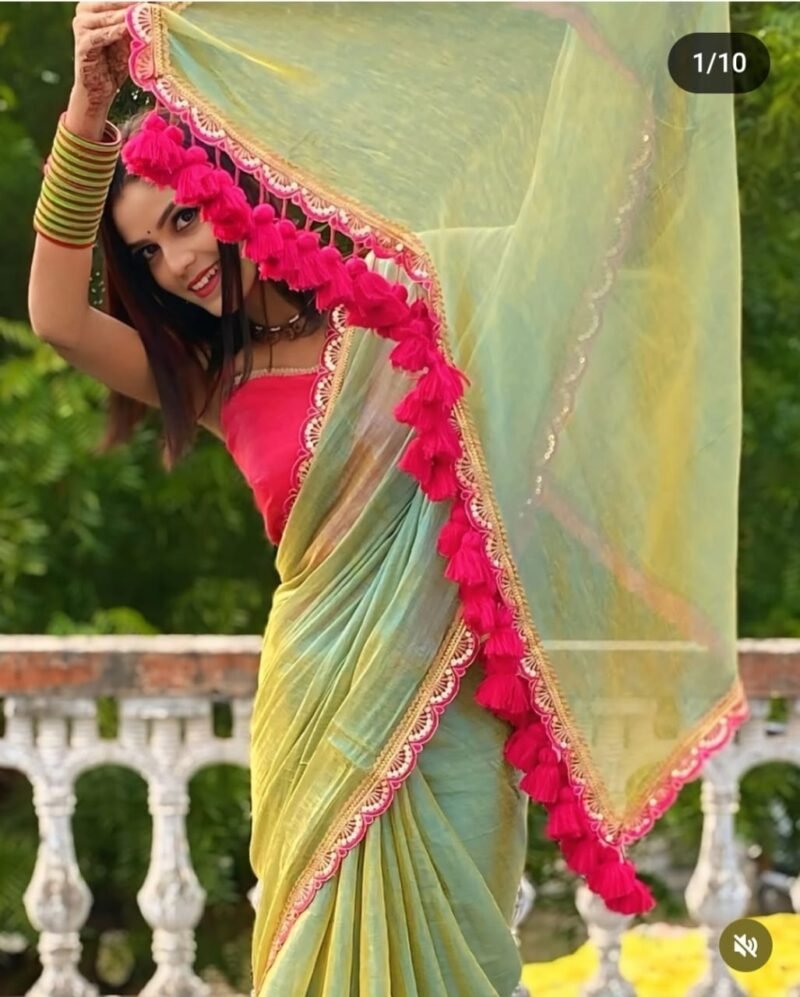 Olivine Soft Cotton Silk Saree