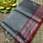 Oslo Grey Soft Handloom Cotton Silk Sare