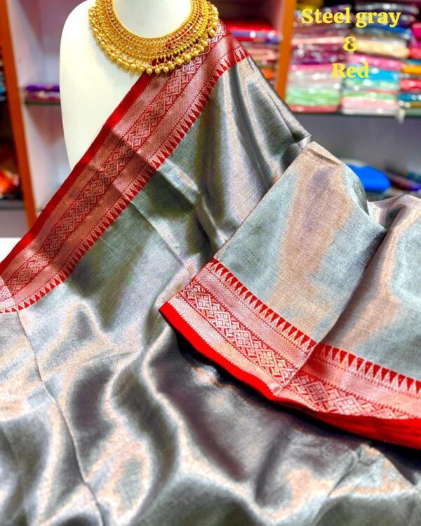 Oslo Grey Soft Handloom Cotton Silk Saree