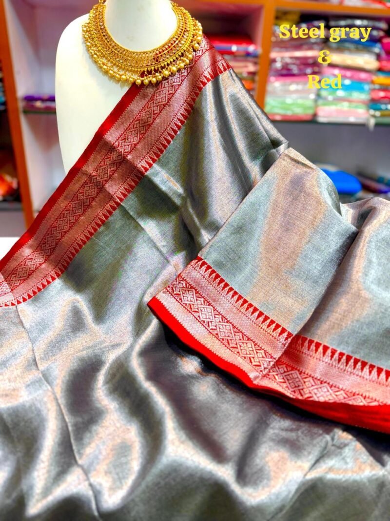 Oslo Grey Soft Handloom Cotton Silk Saree