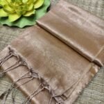 Pale Brown Soft Cotton Silk Sari With Blouse Piece