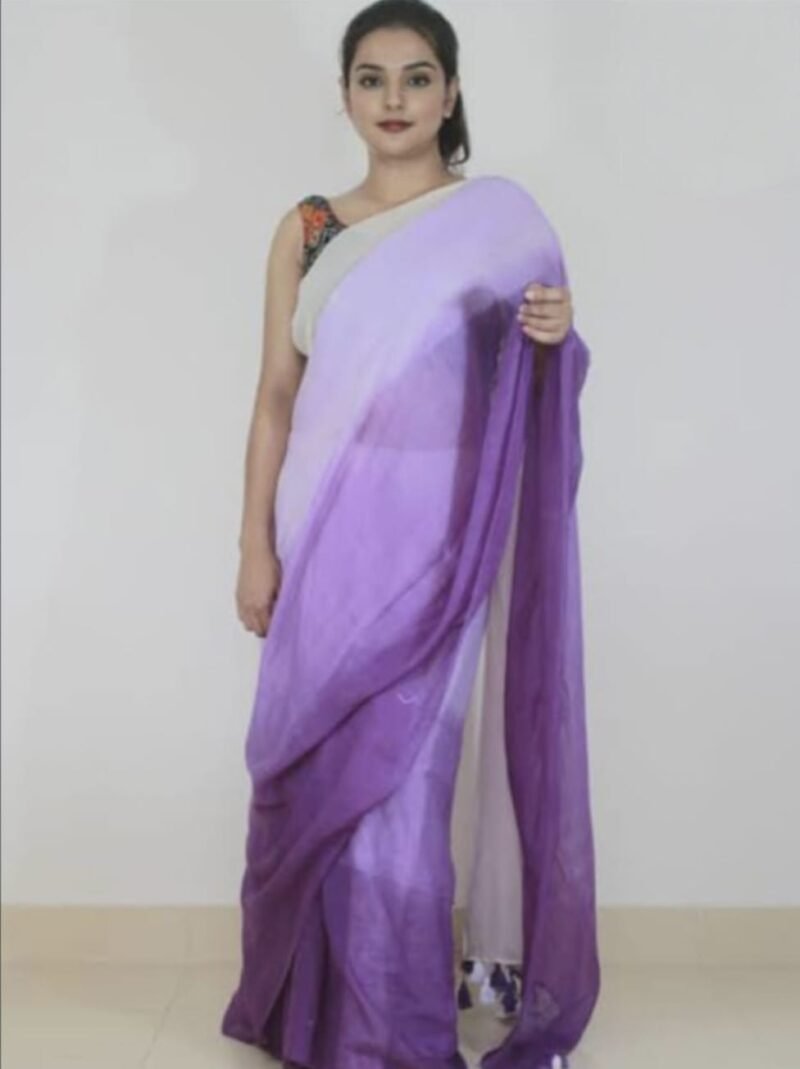 Pale Purple Soft Cotton Silk Saree