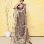 Pale Taupe Soft Tissue Handloom Saree