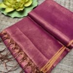 Pansy Purple Soft Cotton Silk Sari With Blouse Piece