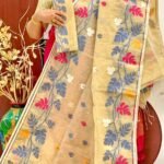 Pata Motif Soft Chalky Jamdani Saree