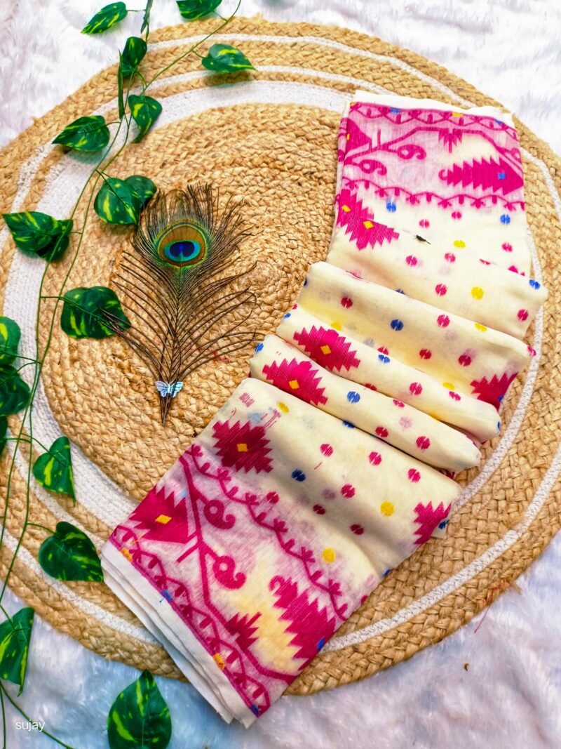 Pavlova Soft Dhakai Jamdani Saree