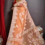 Persian Orange Soft Dhakai Jamdani Saree