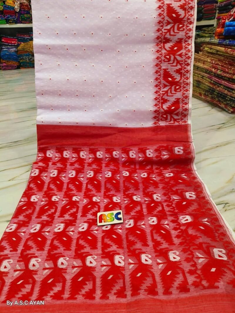 Shiuli Soft White Jamdani Sare