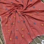 Sunflower Apple Blossom Soft Handloom Cotton Silk Saree