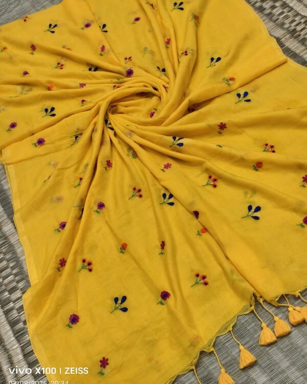 Sunflower Yellow Soft Handloom Cotton Silk Saree