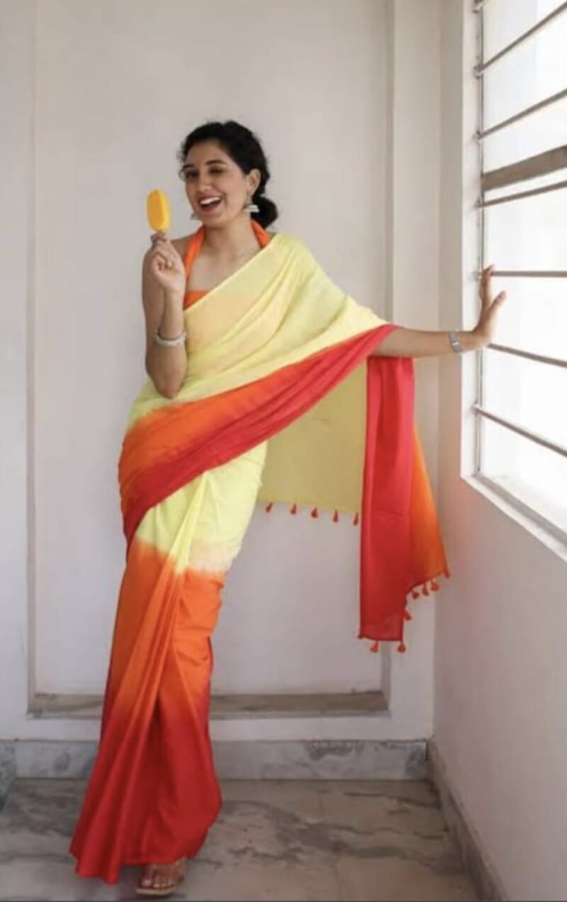 Tan Brown Soft Cotton Silk Saree