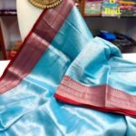 Teal Blue Soft Handloom Cotton Silk Saree