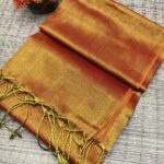 Orange Soft Cotton Silk Sari With Blouse Piece