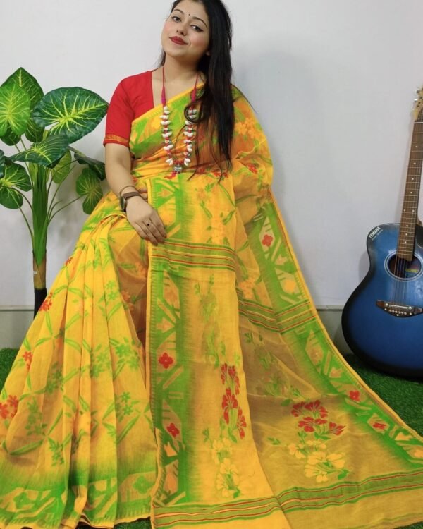 Tulip Tree Lota Cross Jamdani Sari