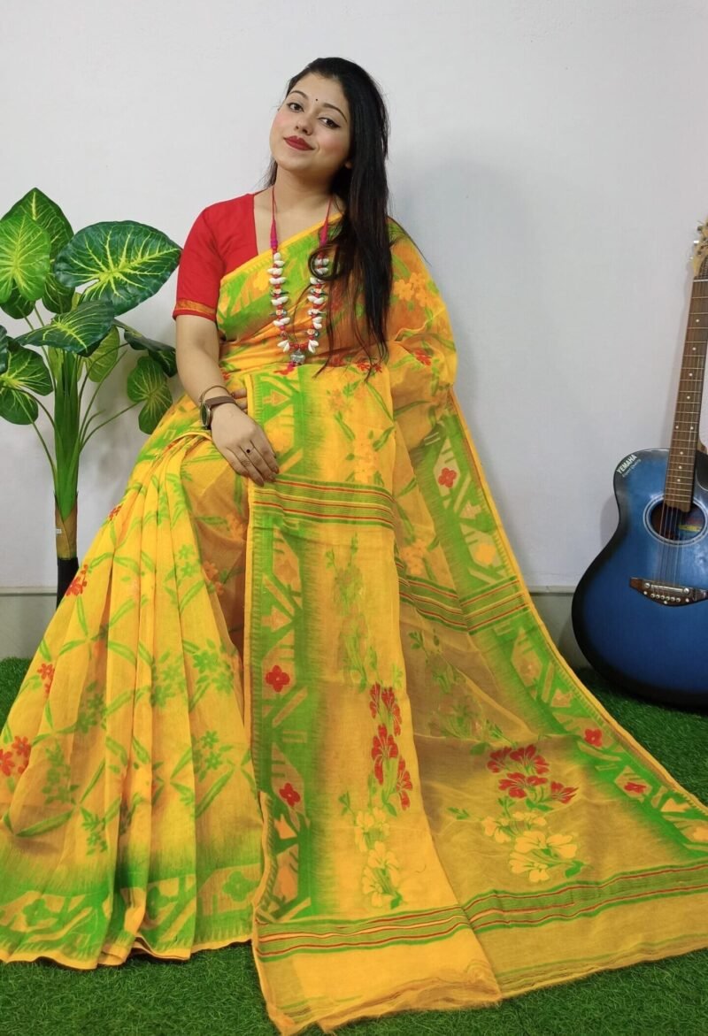 Tulip Tree Lota Cross Jamdani Sari